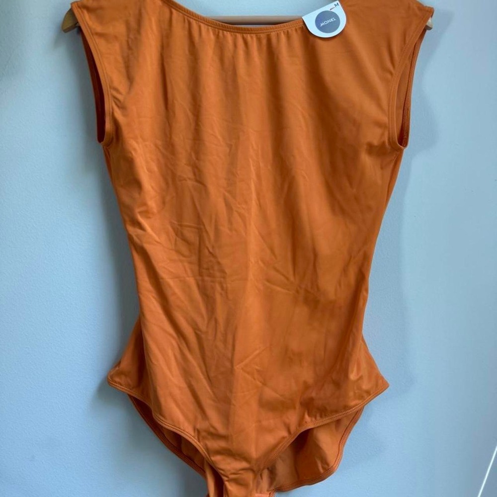 Monki orange bodysuit women's size M #monki #bodysuit NWT